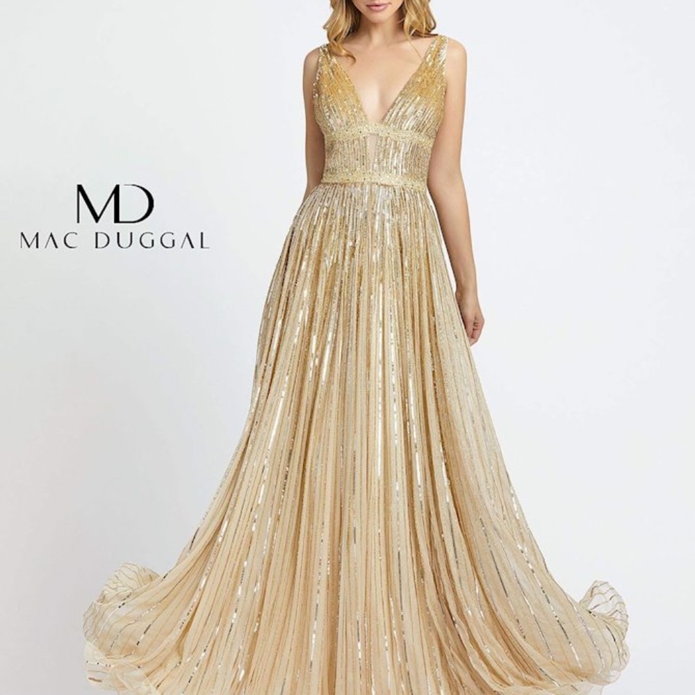 Pale Nude Gold Sequin Gown